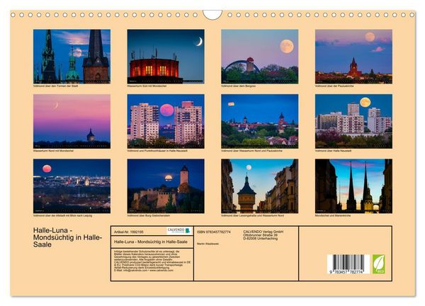 Produktbild: Halle-Luna - Monds&uuml;chtig in Halle-Saale (Wandkalender 2026 DIN A3 quer), CALVENDO Monatskalender