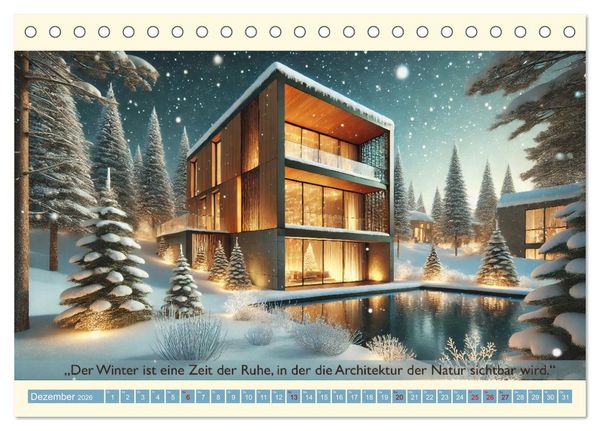 Produktbild: Architektur und Natur im Rhythmus der Jahreszeiten (Tischkalender 2026 DIN A5 quer), CALVENDO Monatskalender