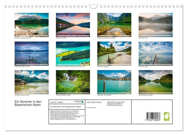 Produktbild: Ein Sommer in den Bayerischen Alpen (Wandkalender 2026 DIN A3 quer), CALVENDO Monatskalender