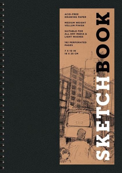 Produktbild: Sketchbook 7 X 10 Black Spiral Hardcover Mixed Media Sketchbook for Drawing
