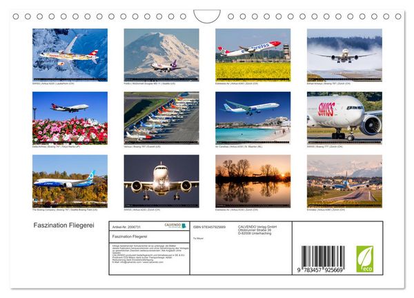 Produktbild: Faszination Fliegerei (Wandkalender 2026 DIN A4 quer), CALVENDO Monatskalender