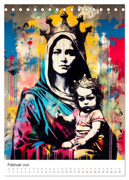 Produktbild: STREETART Neu Erleben Ein KI-Kunstkalender (Tischkalender 2026 DIN A5 hoch), CALVENDO Monatskalender