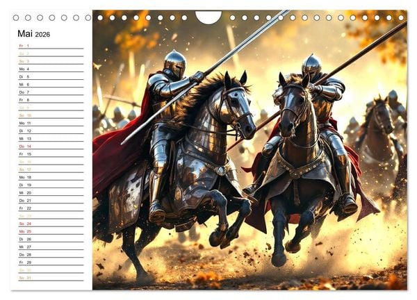 Produktbild: Rittertum und Mythos &ndash; Das Zeitalter der Ehre (Wandkalender 2026 DIN A4 quer), CALVENDO Monatskalender