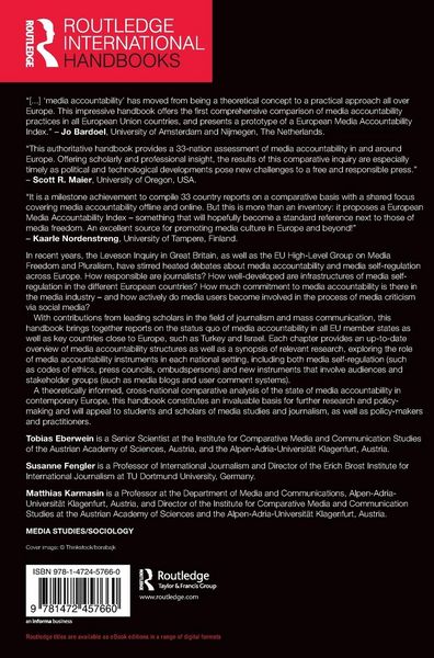 Produktbild: The European Handbook of Media Accountability