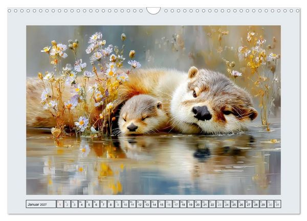 Produktbild: Otter. Verspielte Abenteurer am Wasser (Wandkalender 2027 DIN A3 quer), CALVENDO Monatskalender