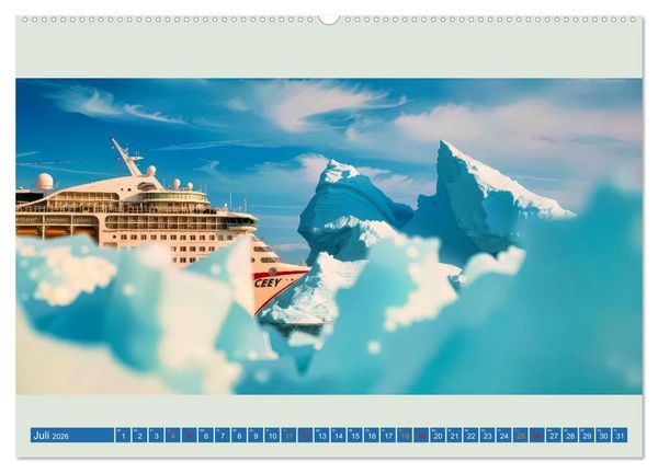 Produktbild: Kreuzfahrtschiffe vor Gr&ouml;nland (Wandkalender 2026 DIN A2 quer), CALVENDO Monatskalender