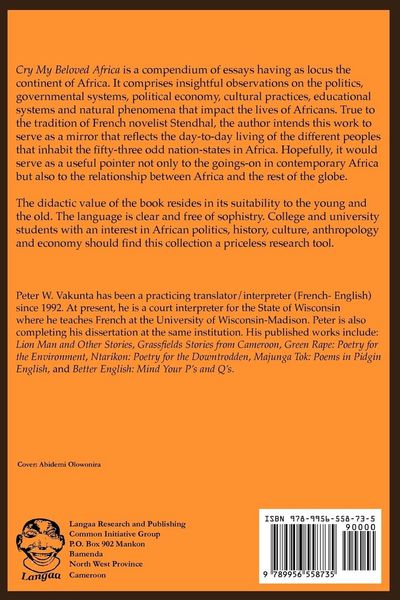Produktbild: Cry my Beloved Africa. Essays on the Postcolonial Aura in Africa
