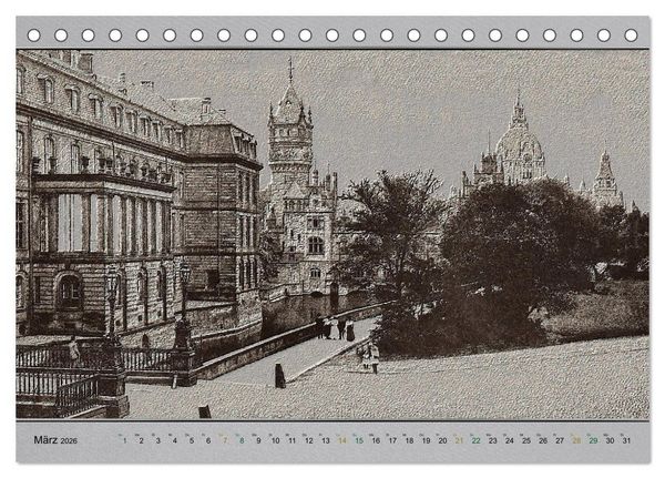 Produktbild: Hannover, alte Aufnahmen neu interpretiert. (Tischkalender 2026 DIN A5 quer), CALVENDO Monatskalender