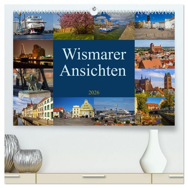Produktbild: Wismarer Ansichten 2026 (hochwertiger Premium Wandkalender 2026 DIN A2 quer), Kunstdruck in Hochglanz