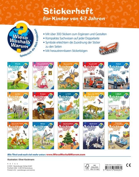 Produktbild: Wieso? Weshalb? Warum? Stickerheft - Fahrzeuge auf der Baustelle