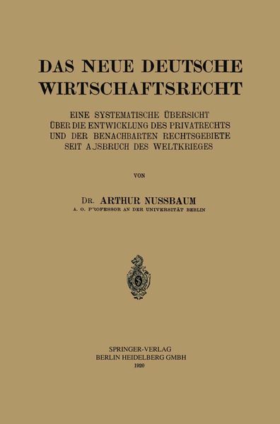 Produktbild: Das Neue Deutsche Wirtschaftsrecht