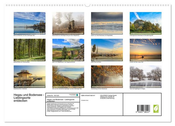 Produktbild: Hegau und Bodensee - Lieblingsorte entdecken (hochwertiger Premium Wandkalender 2026 DIN A2 quer), Kunstdruck in Hochglanz