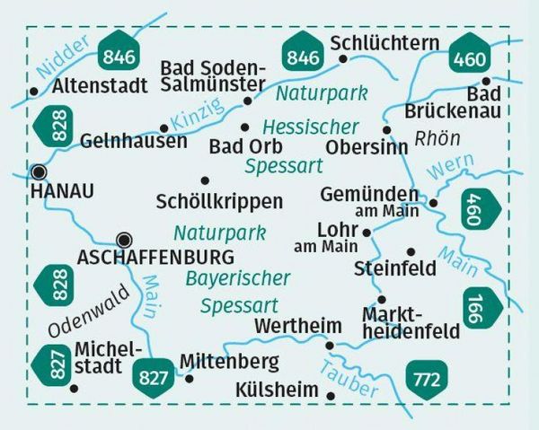Produktbild: KOMPASS Wanderkarten-Set 832 Spessart (2 Karten) 1:50.000