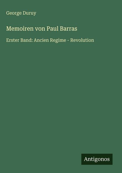 Produktbild: Memoiren von Paul Barras
