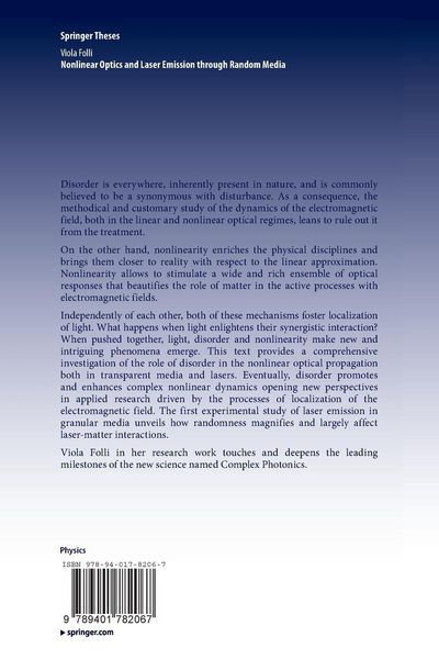 Produktbild: Nonlinear Optics and Laser Emission through Random Media