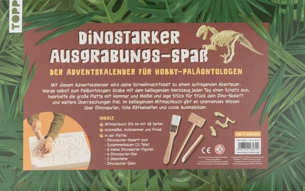 Produktbild: Dinosaurier - Der Ausgrabungs-Adventskalender. 24 coole &Uuml;berraschungen zum Ausgraben und Entdecken