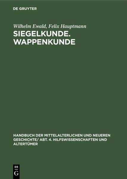 Produktbild: Siegelkunde. Wappenkunde