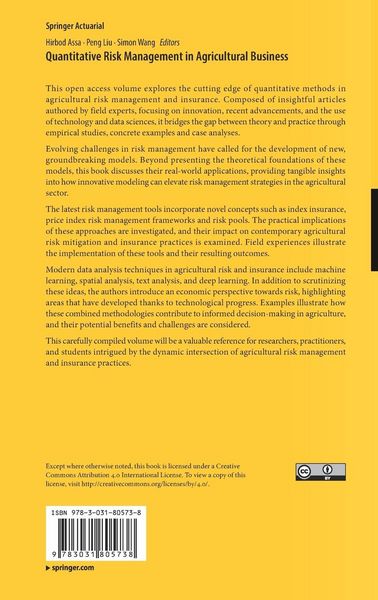 Produktbild: Quantitative Risk Management in Agricultural Business