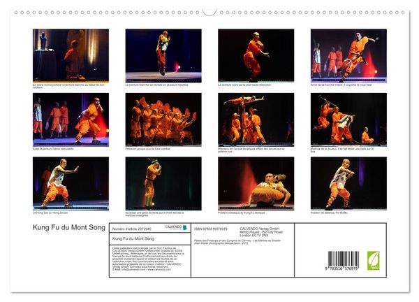 Produktbild: Kung Fu du Mont Song (Calendrier mural 2026 DIN A2 vertical) calendrier de bureau