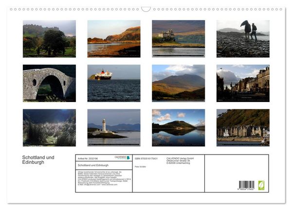 Produktbild: Schottland und Edinburgh (Wandkalender 2026 DIN A2 quer), CALVENDO Monatskalender
