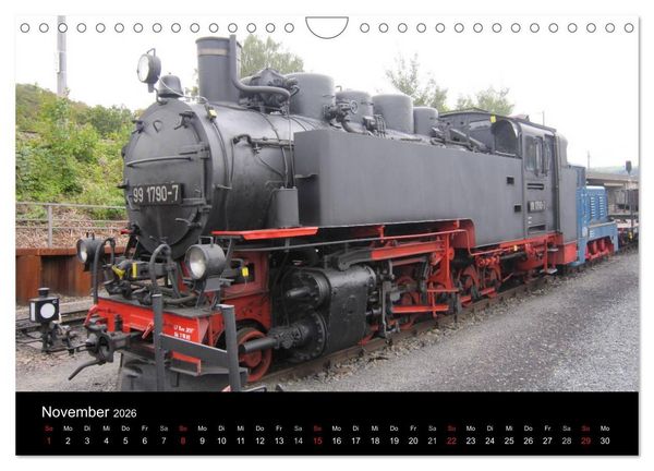 Produktbild: S&auml;chsische Dampfeisenbahnen 2026 (Wandkalender 2026 DIN A4 quer), CALVENDO Monatskalender