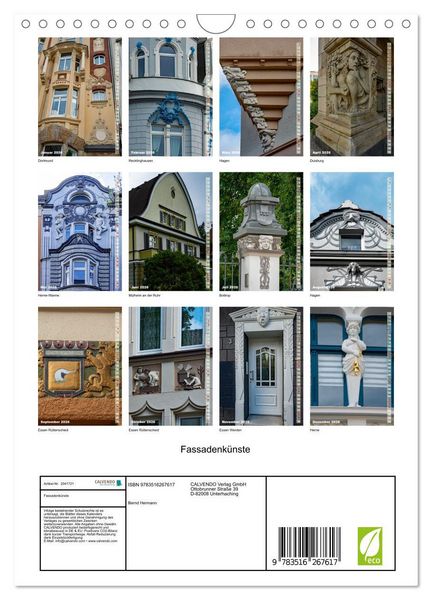 Produktbild: Fassadenk&uuml;nste (Wandkalender 2026 DIN A4 hoch), CALVENDO Monatskalender