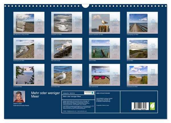 Produktbild: Mehr oder weniger Meer (Wandkalender 2026 DIN A3 quer), CALVENDO Monatskalender