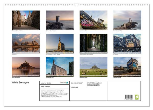Produktbild: Wilde Bretagne (Wandkalender 2026 DIN A2 quer), CALVENDO Monatskalender