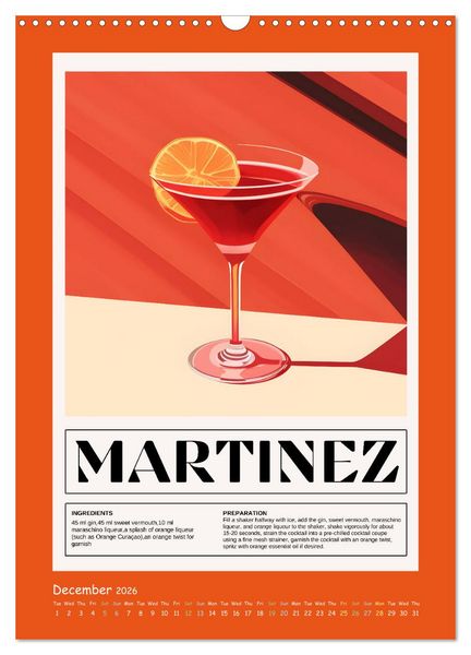 Produktbild: Classic Cocktails (Wall Calendar 2026 DIN A3 portrait), CALVENDO 12 Month Wall Calendar