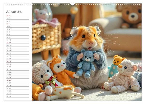 Produktbild: Spielzeit mit Schnuffel - Ein Hamster im Spielzeugparadies (Wandkalender 2026 DIN A2 quer), CALVENDO Monatskalender