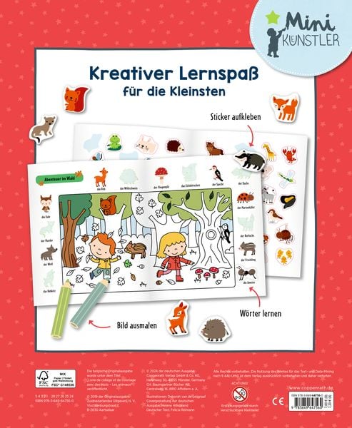 Produktbild: Mein 1. Sticker-Malbuch: Lieblingstiere - Mini-K&uuml;nstler