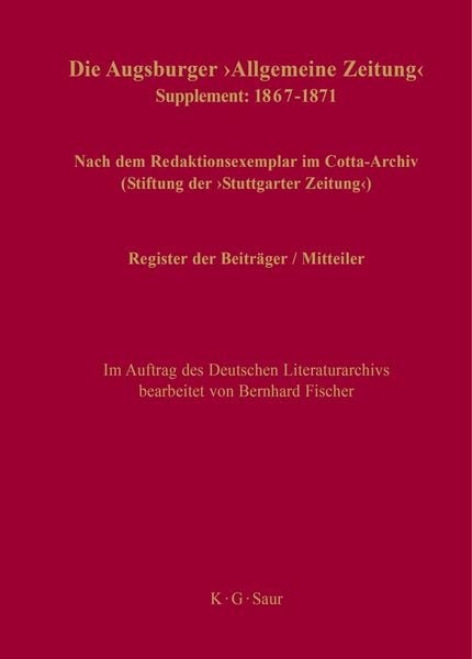 Produktbild: Register der Beitr&auml;ger / Mitteiler