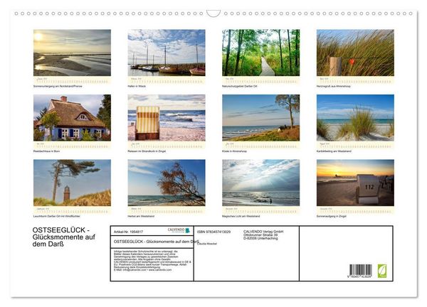 Produktbild: OSTSEEGL&Uuml;CK - Gl&uuml;cksmomente auf dem Dar&szlig; (Wandkalender 2026 DIN A2 quer), CALVENDO Monatskalender
