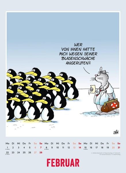 Produktbild: Uli Stein Tierisch gro&szlig;er Kalender 2027: Monatskalender f&uuml;r die Wand im Gro&szlig;format
