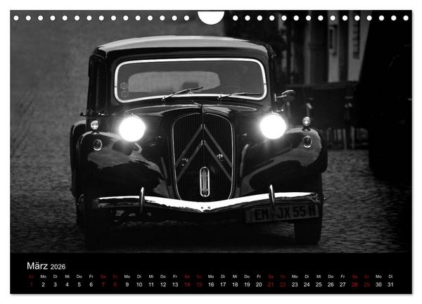 Produktbild: Citro&euml;n 11 CV Traction Avant in schwarzweiss (Wandkalender 2026 DIN A4 quer), CALVENDO Monatskalender