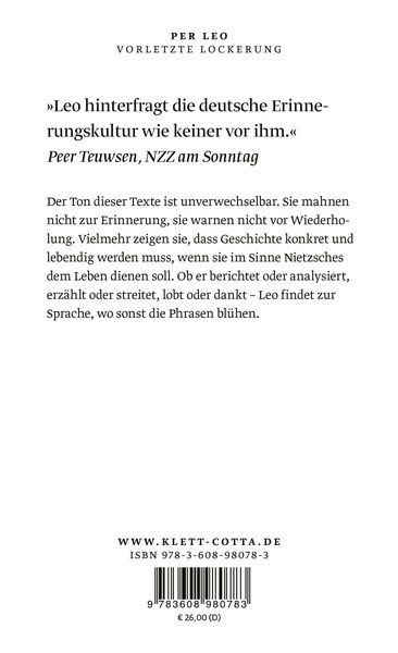 Produktbild: Vorletzte Lockerung