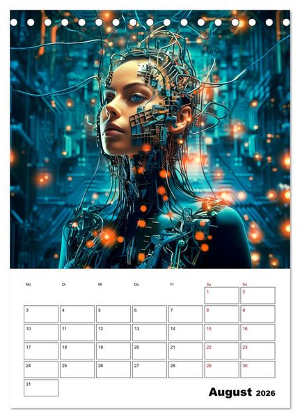 Produktbild: K&Uuml;NSTLICHE INTELLIGENZ Cooler Terminplaner (Tischkalender 2026 DIN A5 hoch), CALVENDO Monatskalender