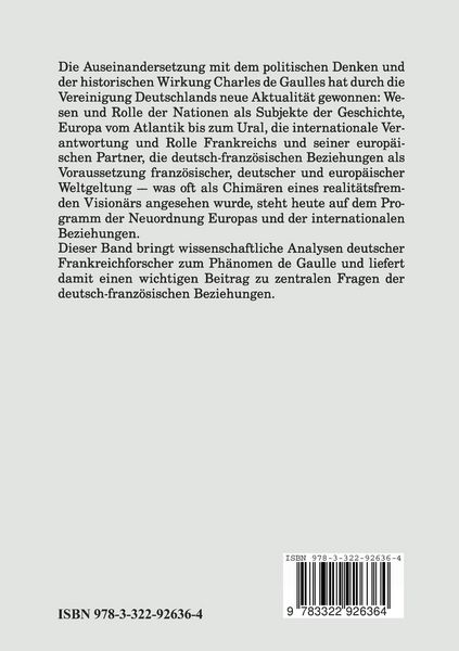 Produktbild: De Gaulle, Deutschland und Europa