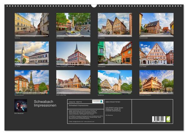 Produktbild: Schwabach Impressionen (Wandkalender 2026 DIN A2 quer), CALVENDO Monatskalender