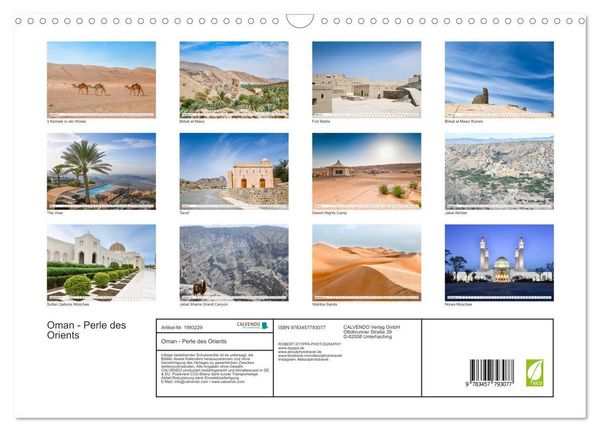 Produktbild: Oman - Perle des Orients (Wandkalender 2026 DIN A3 quer), CALVENDO Monatskalender