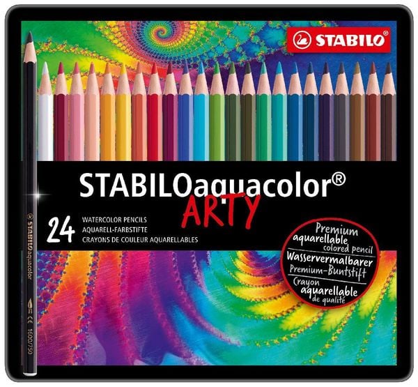 STABILO Buntstift Aquarell-Buntstift aquacolor - ARTY, 24er Metalletui