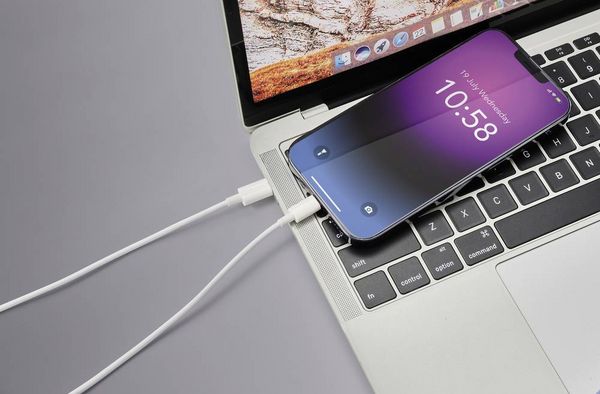 Produktbild: Renkforce USB-Kabel USB 2.0 USB-C&reg; Stecker, Apple Lightning Stecker 1.00 m Wei&szlig; (frosted) RF-5724078