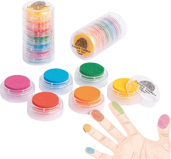 Produktbild: TRENDHAUS&reg; Fingerstempelkissen 6er Farbturm
