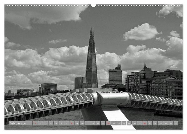 Produktbild: London in Schwarz-Wei&szlig; (Wandkalender 2026 DIN A2 quer), CALVENDO Monatskalender