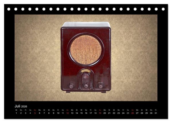 Produktbild: Dampfradios - Antike Radios mit Charme und Patina (Tischkalender 2026 DIN A5 quer), CALVENDO Monatskalender