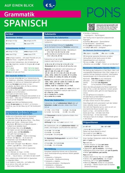 PONS Grammatik auf einen Blick Spanisch, Taschenbuch von , PONS Langenscheidt GmbH, 9783125619050