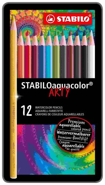 STABILO Buntstift Aquarell-Buntstift aquacolor - ARTY, 12er Metalletui