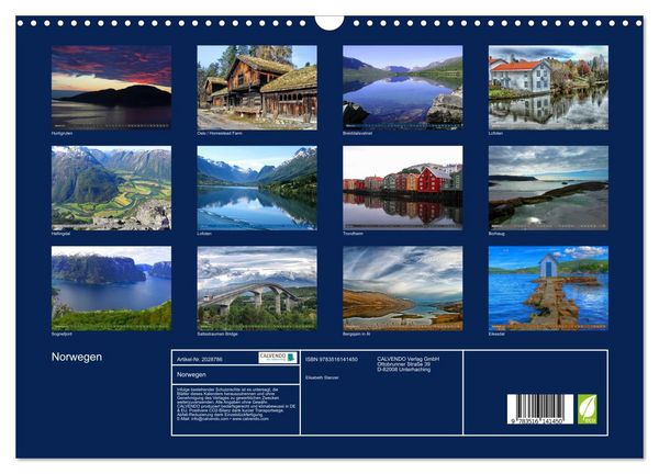 Produktbild: Norwegen (Wandkalender 2026 DIN A3 quer), CALVENDO Monatskalender