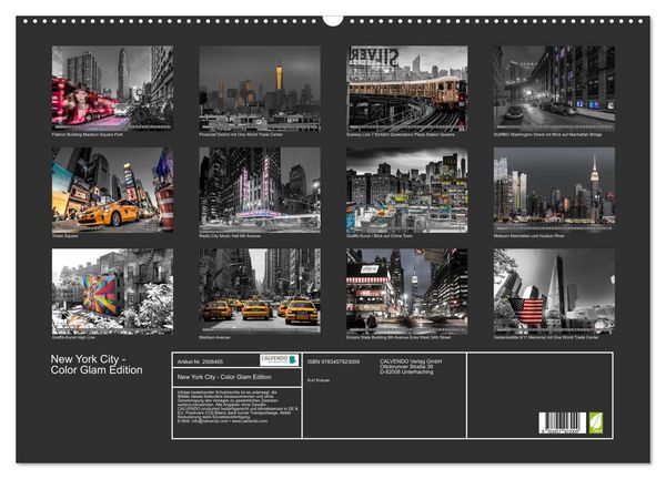 Produktbild: New York City - Color Glam Edition (Wandkalender 2026 DIN A2 quer), CALVENDO Monatskalender