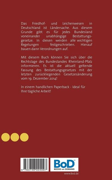Produktbild: Bestattungsgesetz Rheinland-Pfalz